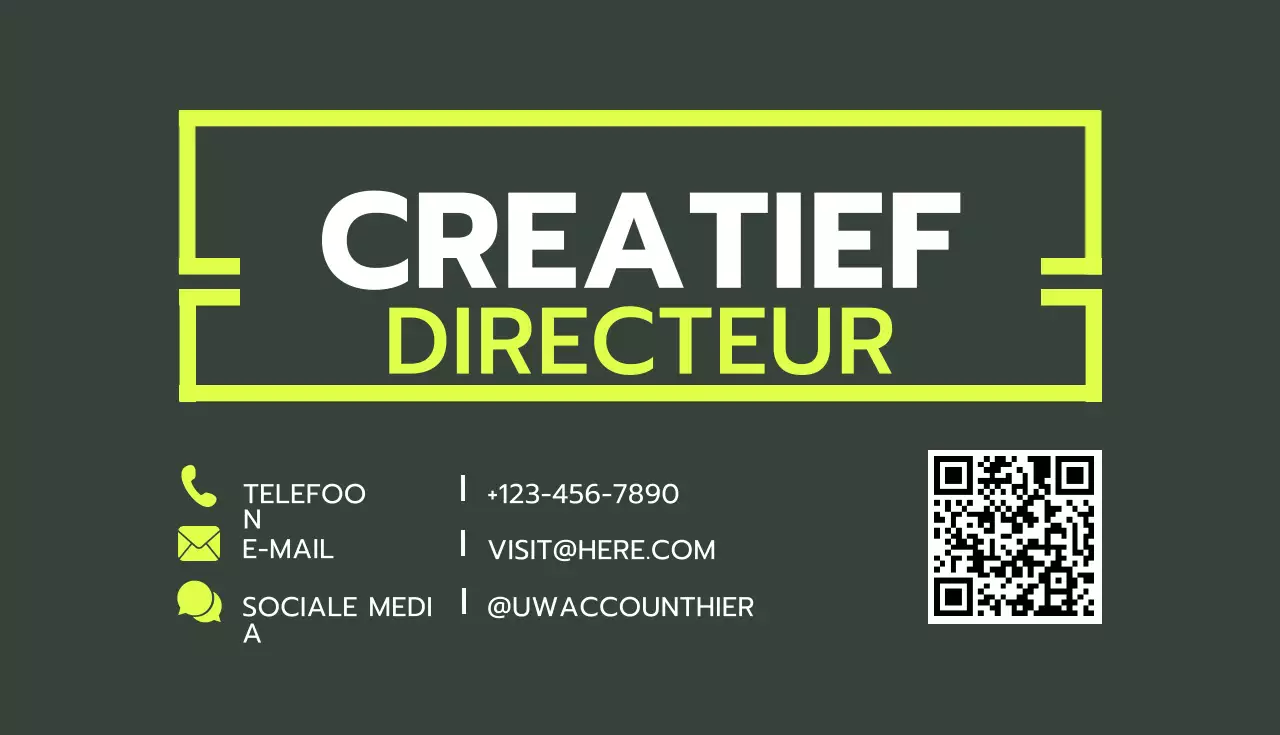 Groen modern visitekaartje