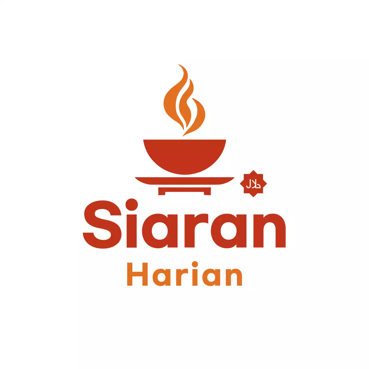 Orange Minimal Food Promotion Logo