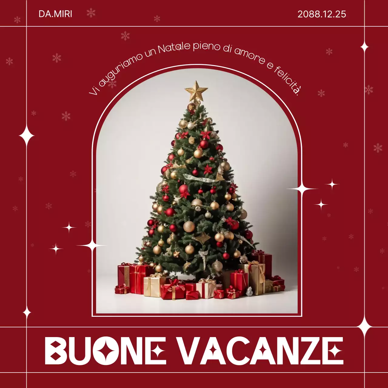 Biglietto di Natale rosso classico
