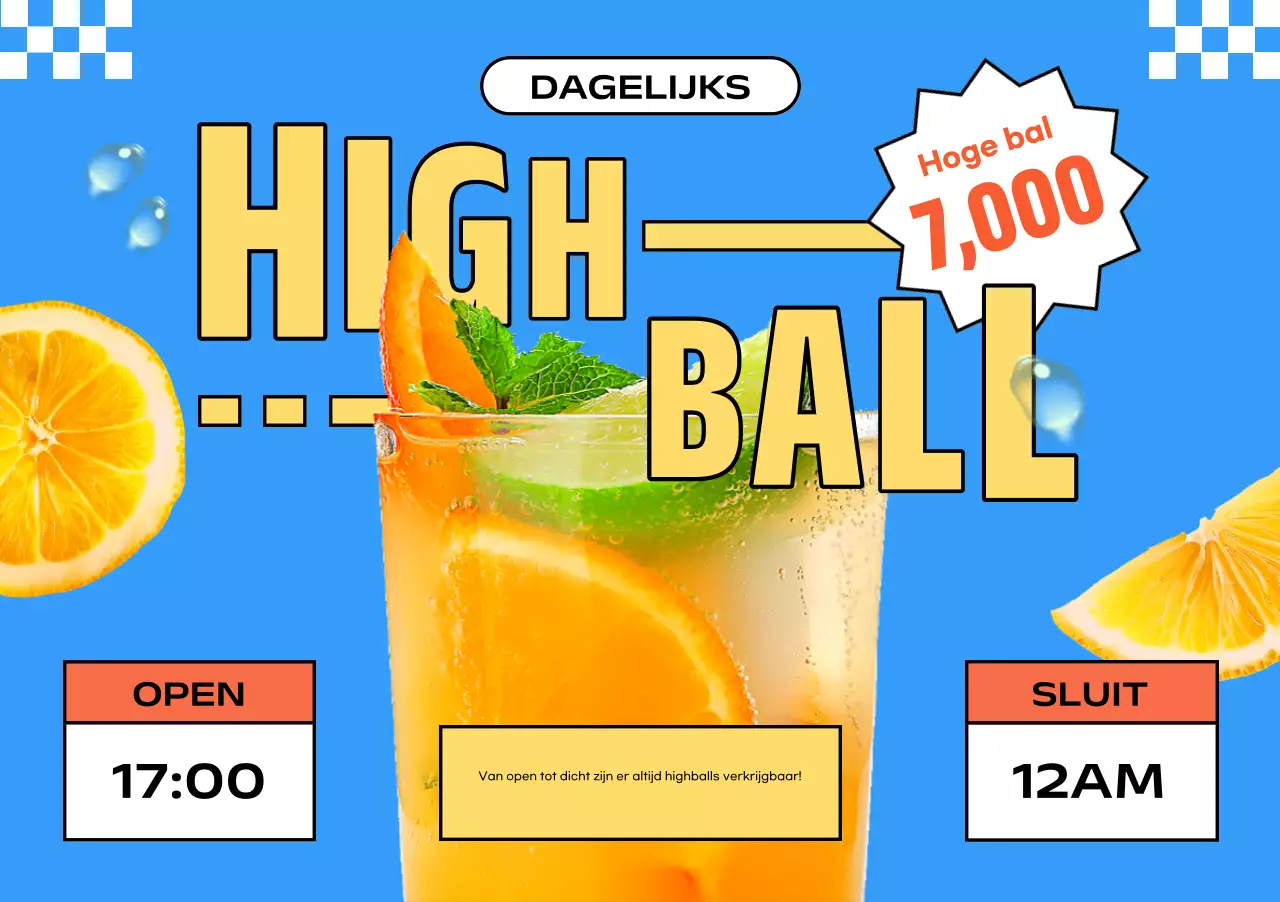 Blauwe Pop Highball Advertentie