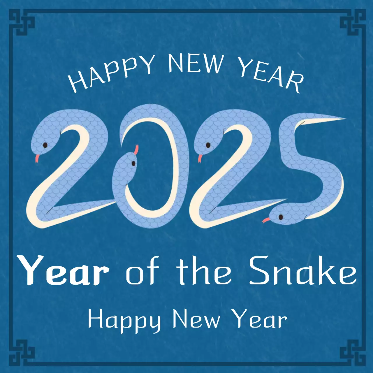 Postagem de mídia social de cartão de ano novo tradicional azul