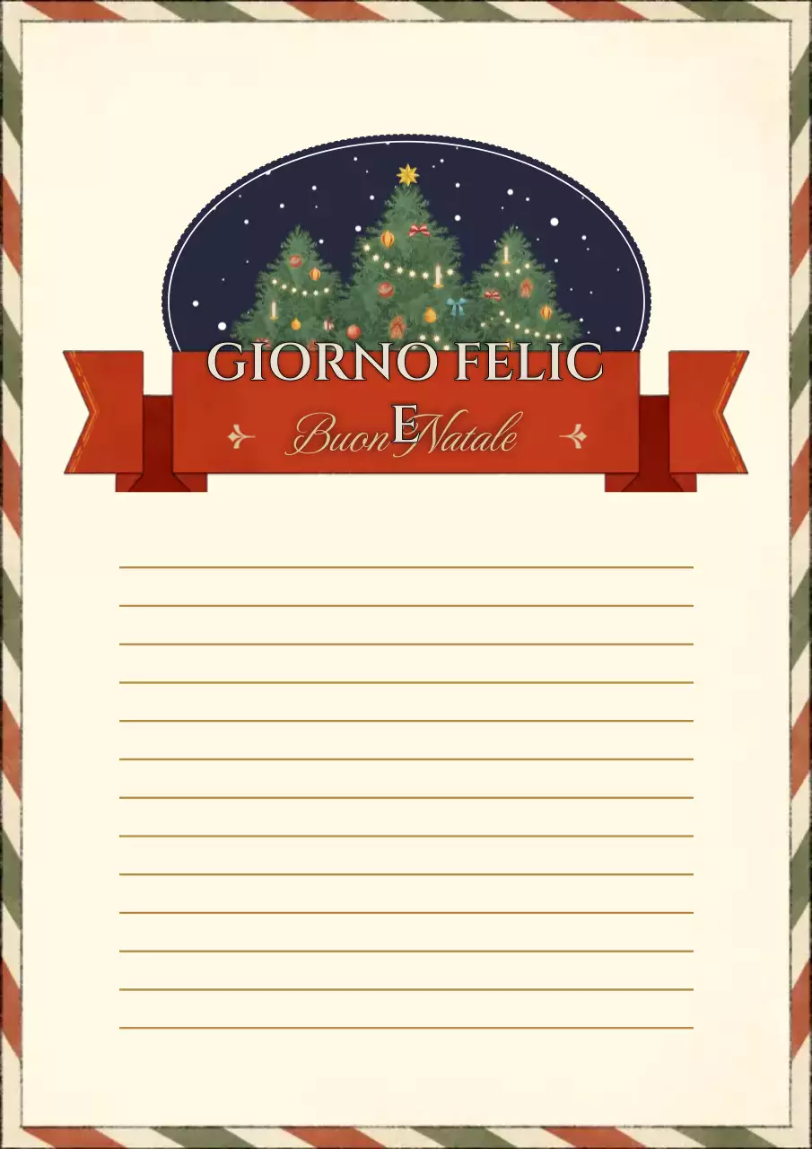 Biglietto di Natale vintage in rosso e avorio