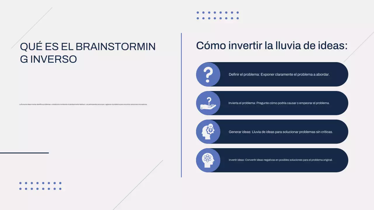 Gris Azul Moderno Brainstorming Infografía Presentación