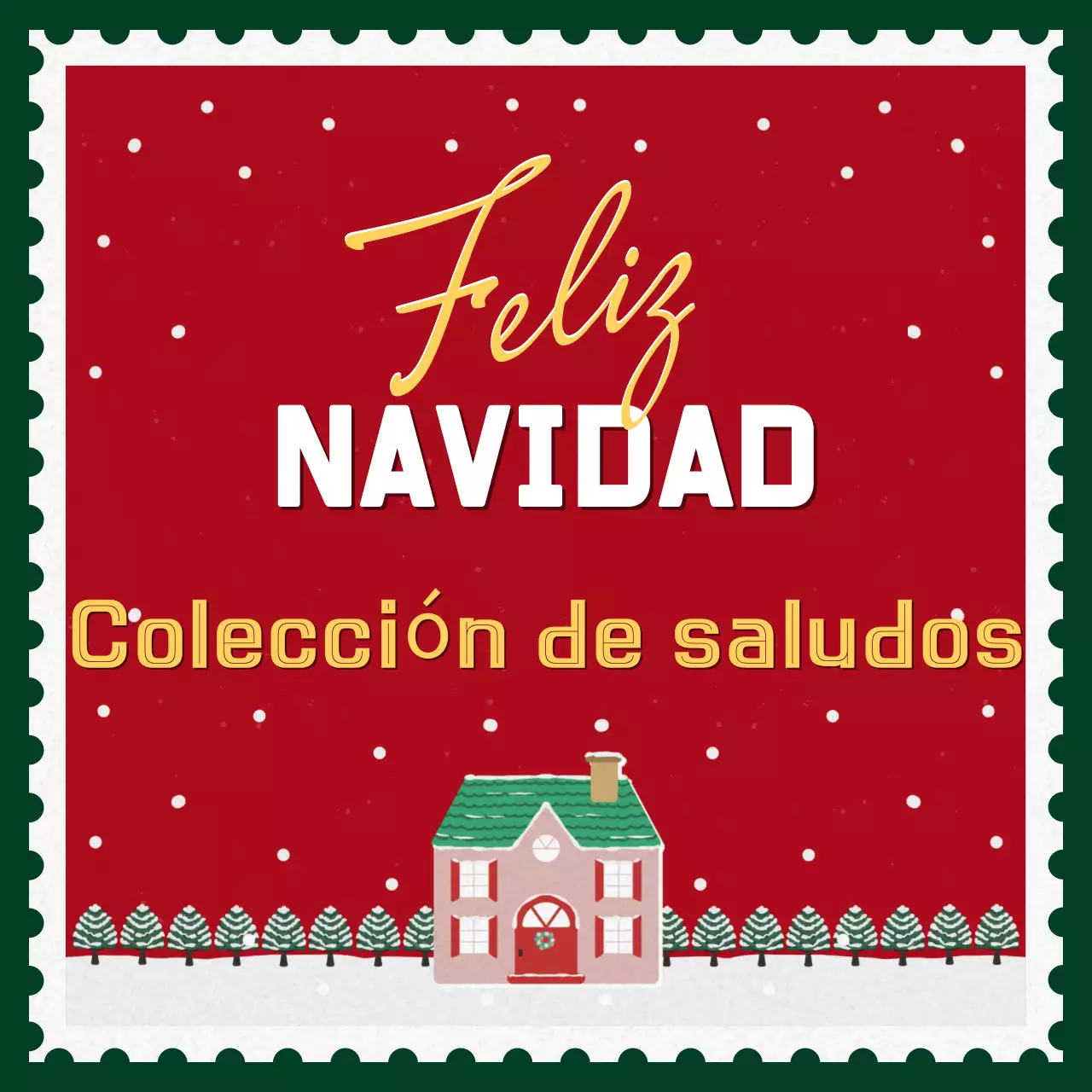 Postal navideña vintage roja