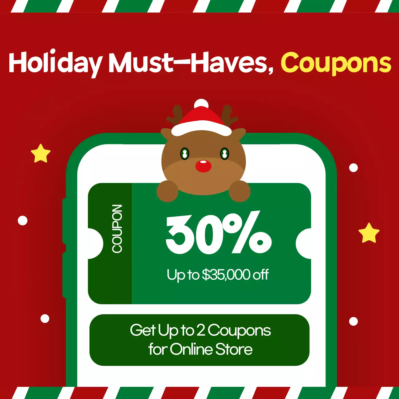 Red Festive Holiday Promotion Instagram Carousel