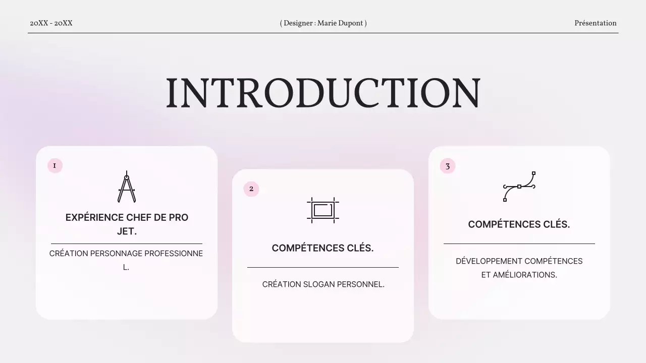 Un portfolio simple et dégradé en rose