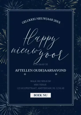 navy elegante feestelijke uitnodiging