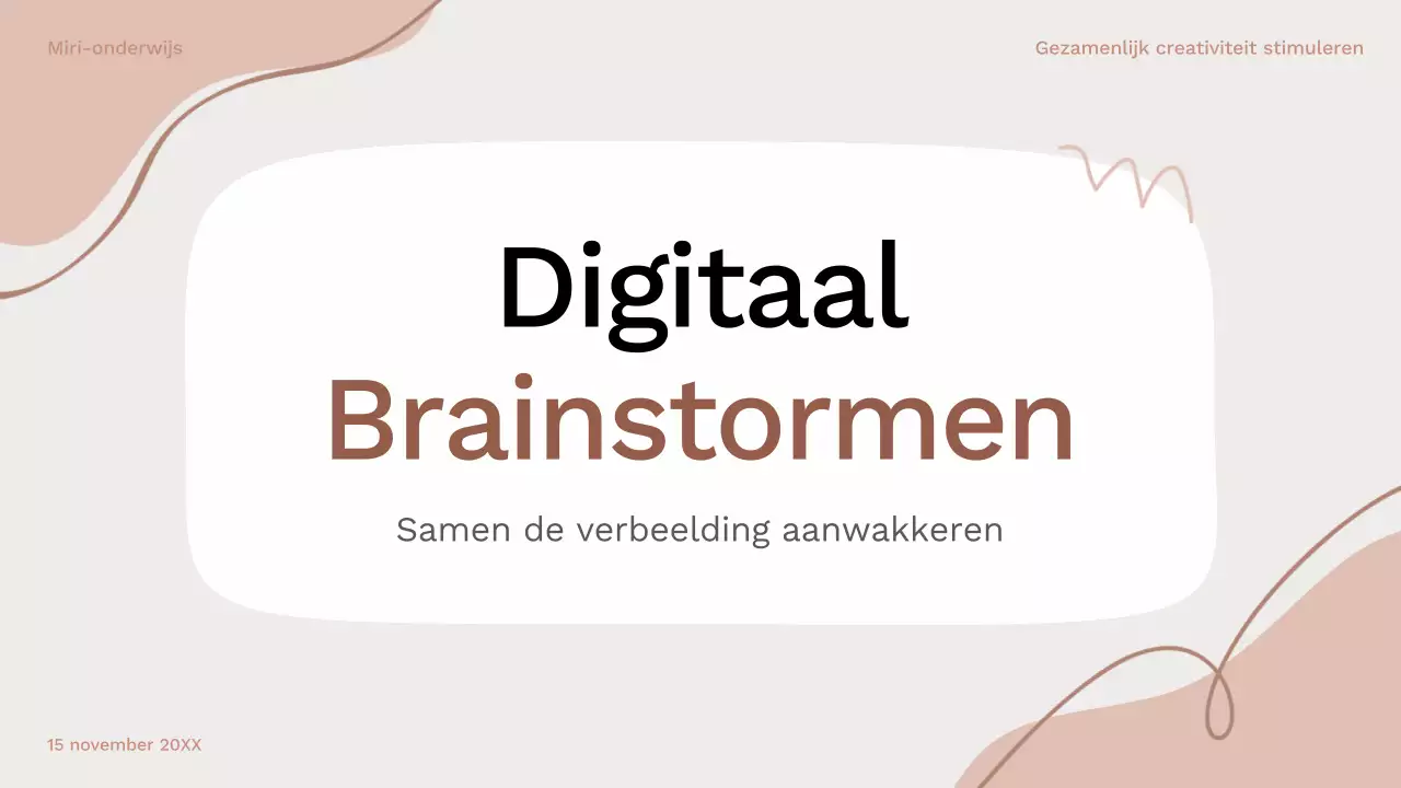 bruin en roze organische brainstorm layout gids