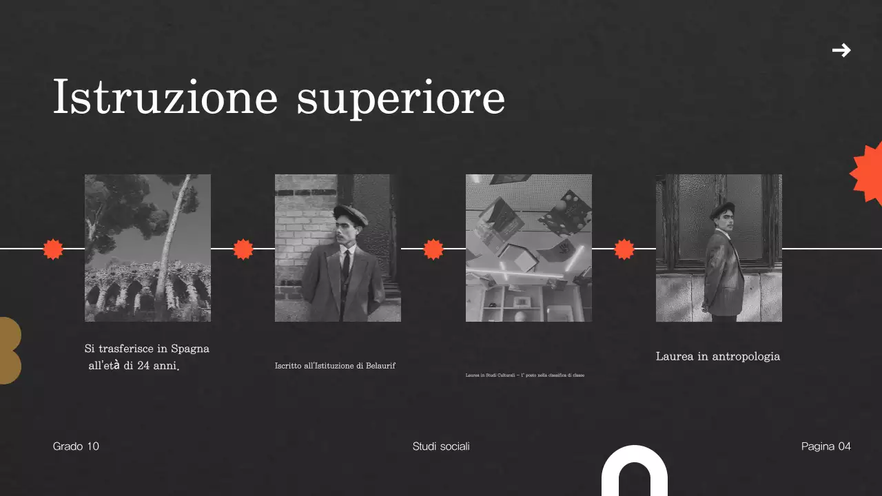 Modello di presentazione biografica vintage beige