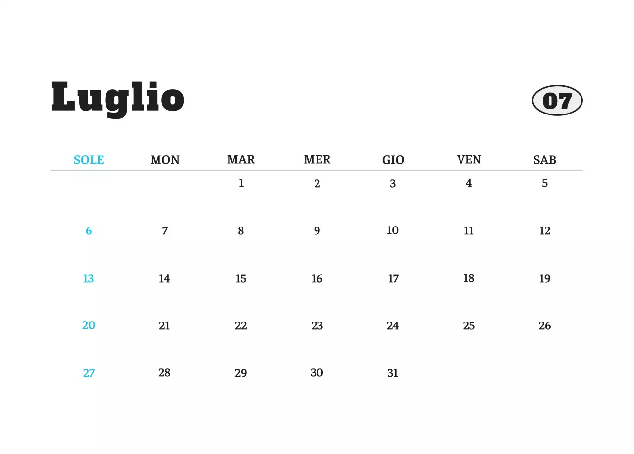 Calendario fotografico degli animali del balletto bianco e ordinato