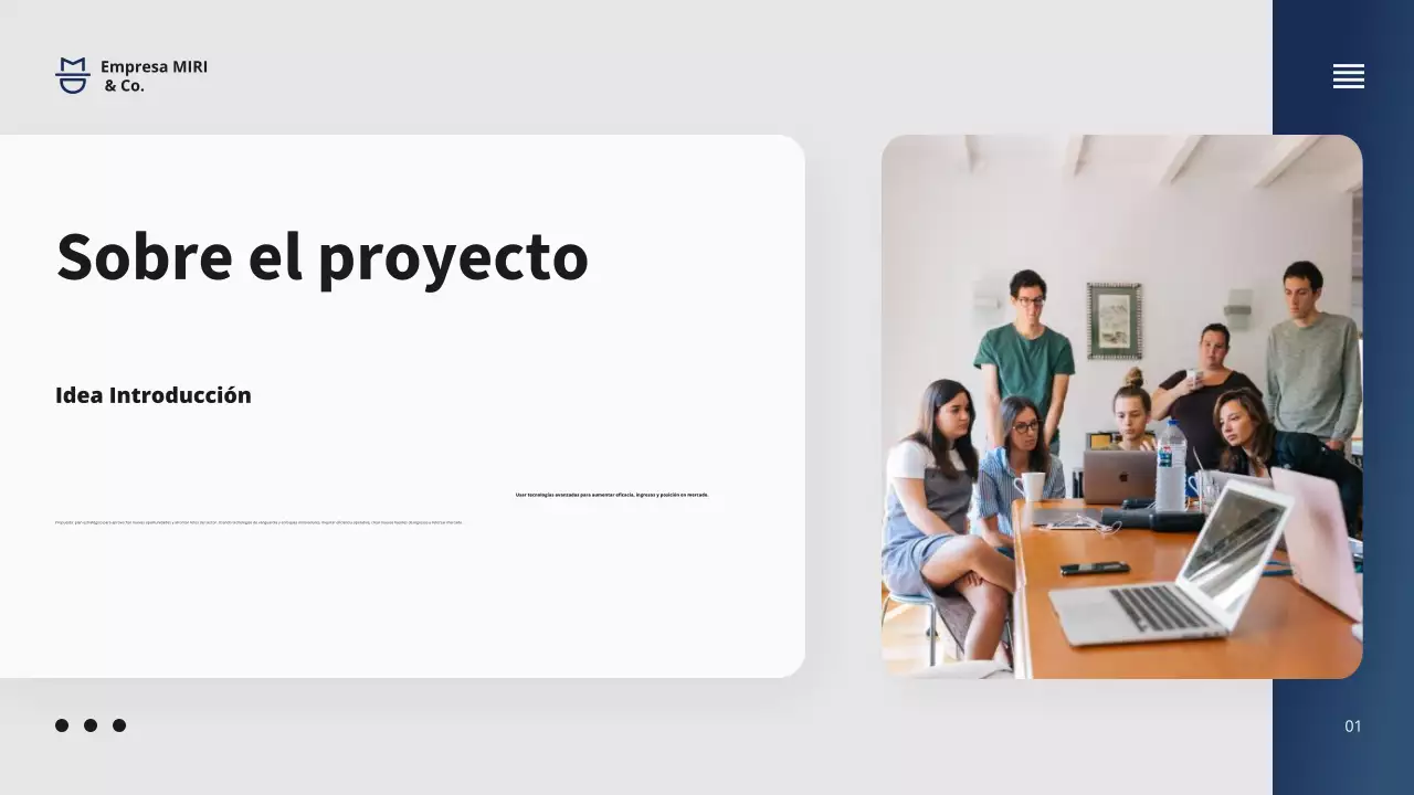 Presentación de la propuesta de proyecto empresarial de la Marina