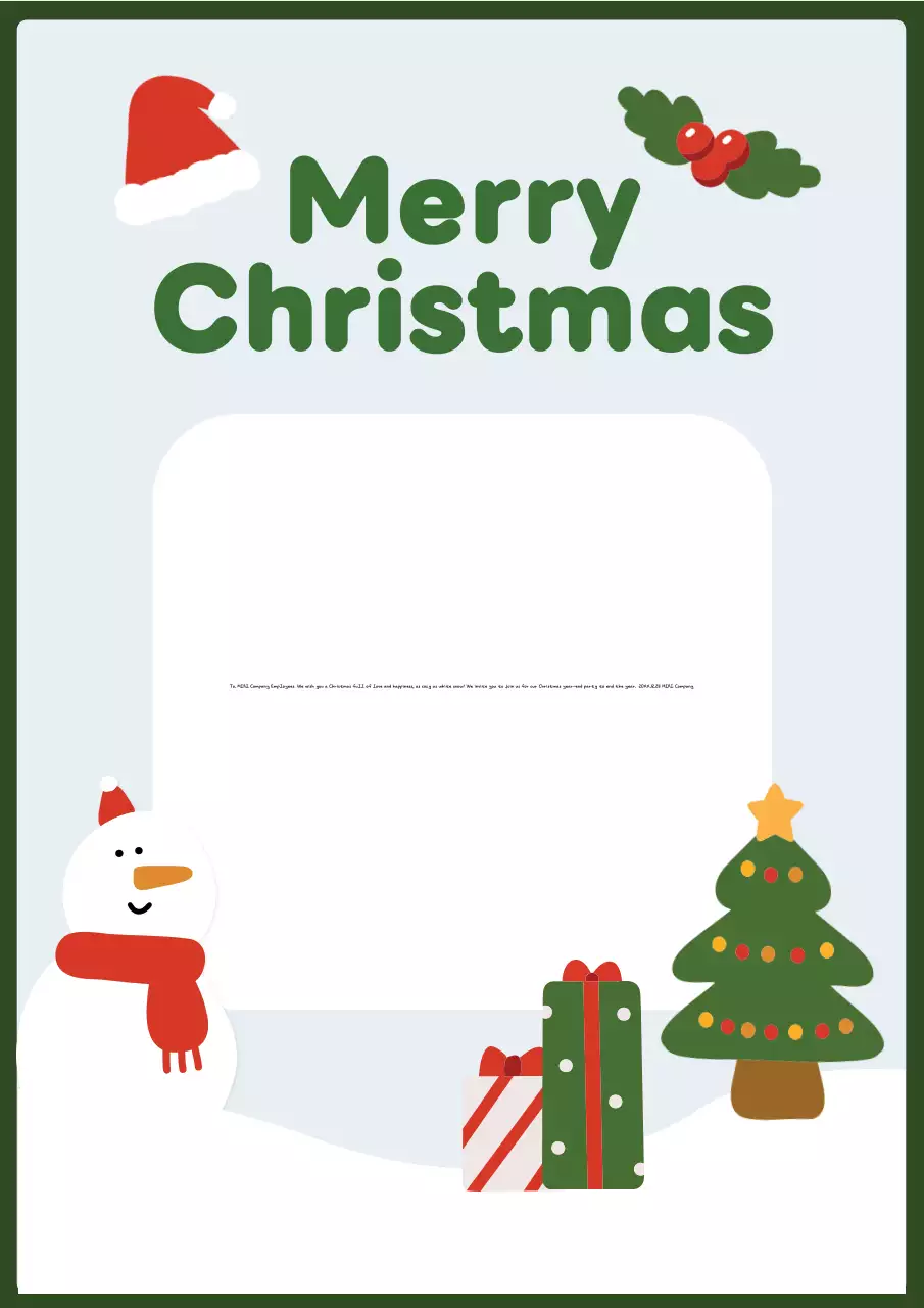 Poster thông báo Giáng sinh truyền thống xanh