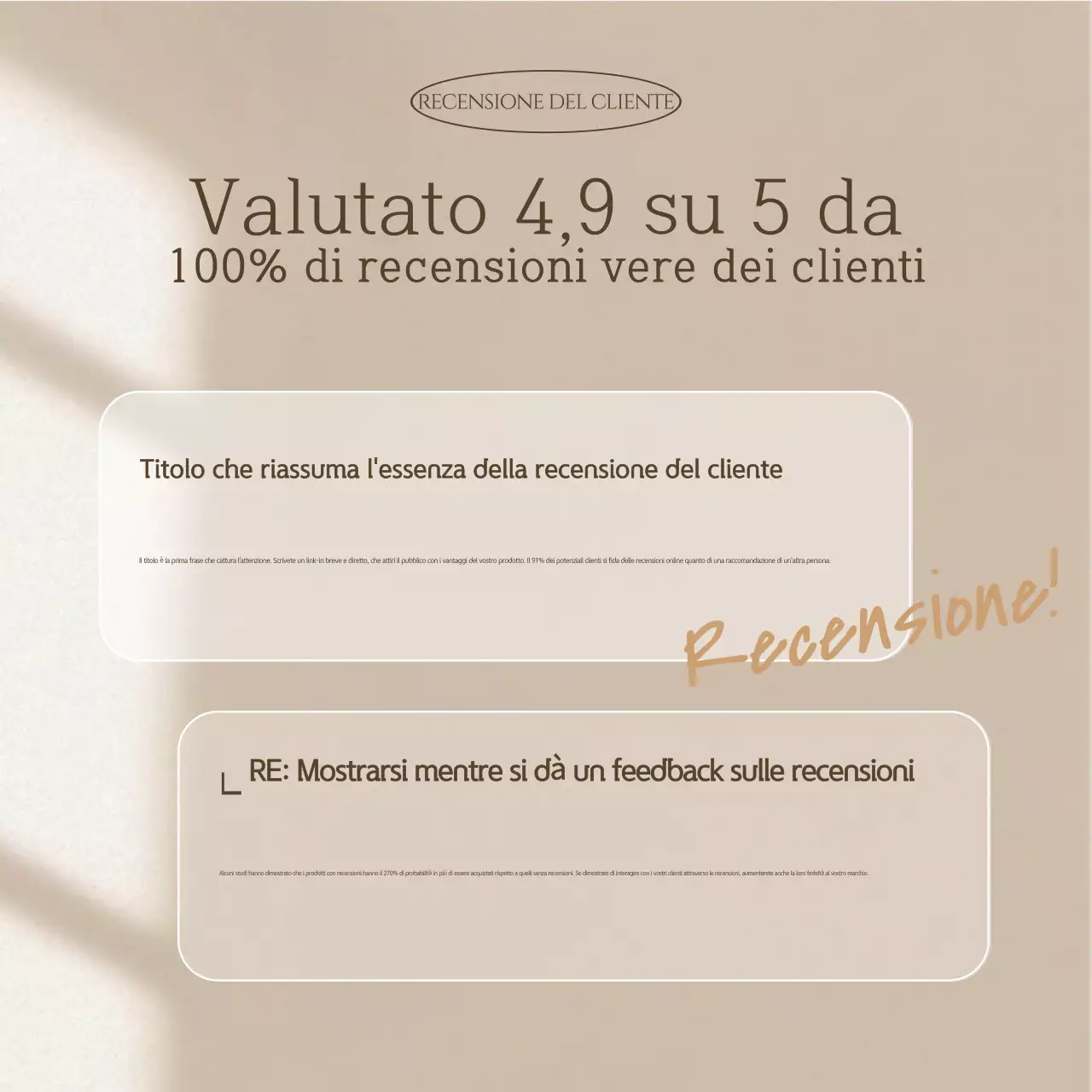 Annuncio di recensione di Beige Modern