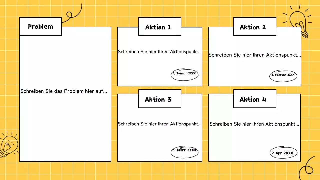 Gelbes Brainstorming Infografik Präsentation