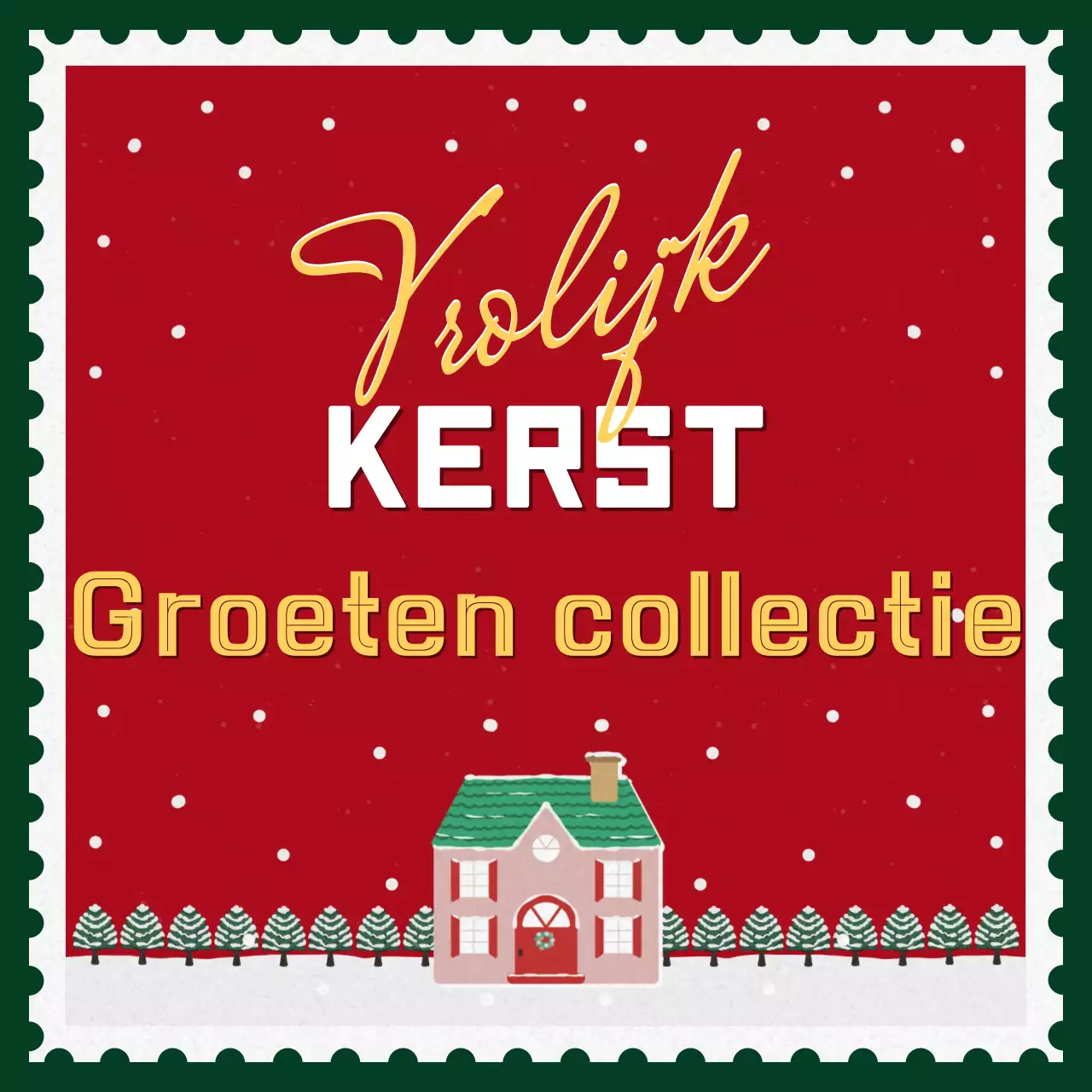 Rode Vintage Kerstkaart