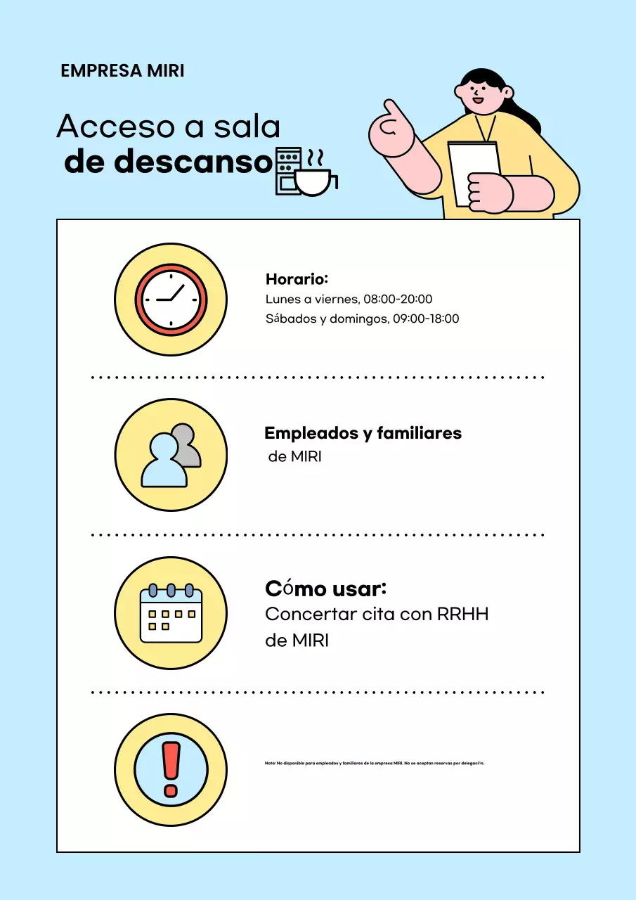 Guía para una sala de descanso corporativa limpia y de color azul claro