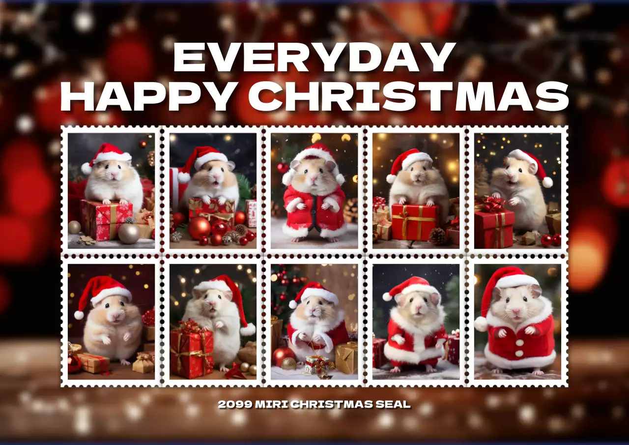 빨강 아기자기한 크리스마스 엽서