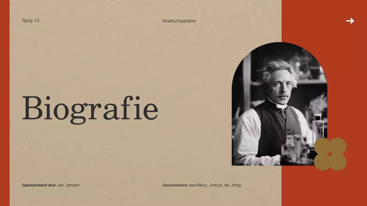 beige vintage biografie presentatie sjabloon