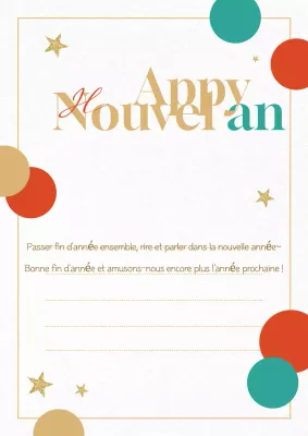 Beige Simple New Year Greetings