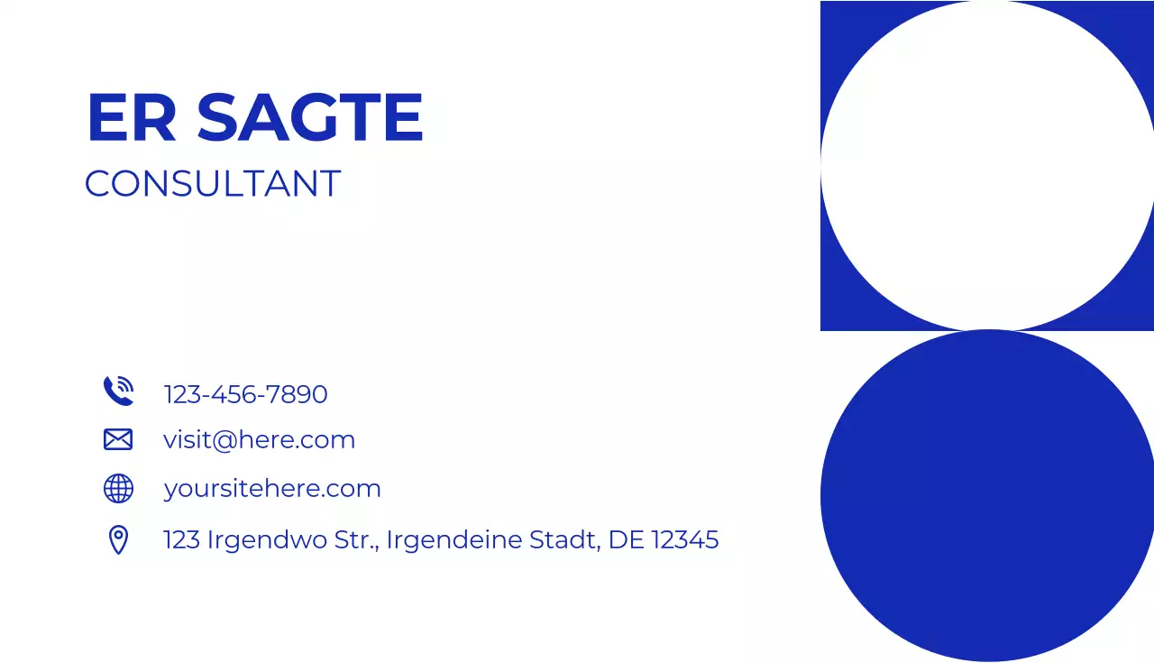blaue moderne Berater-Visitenkarte