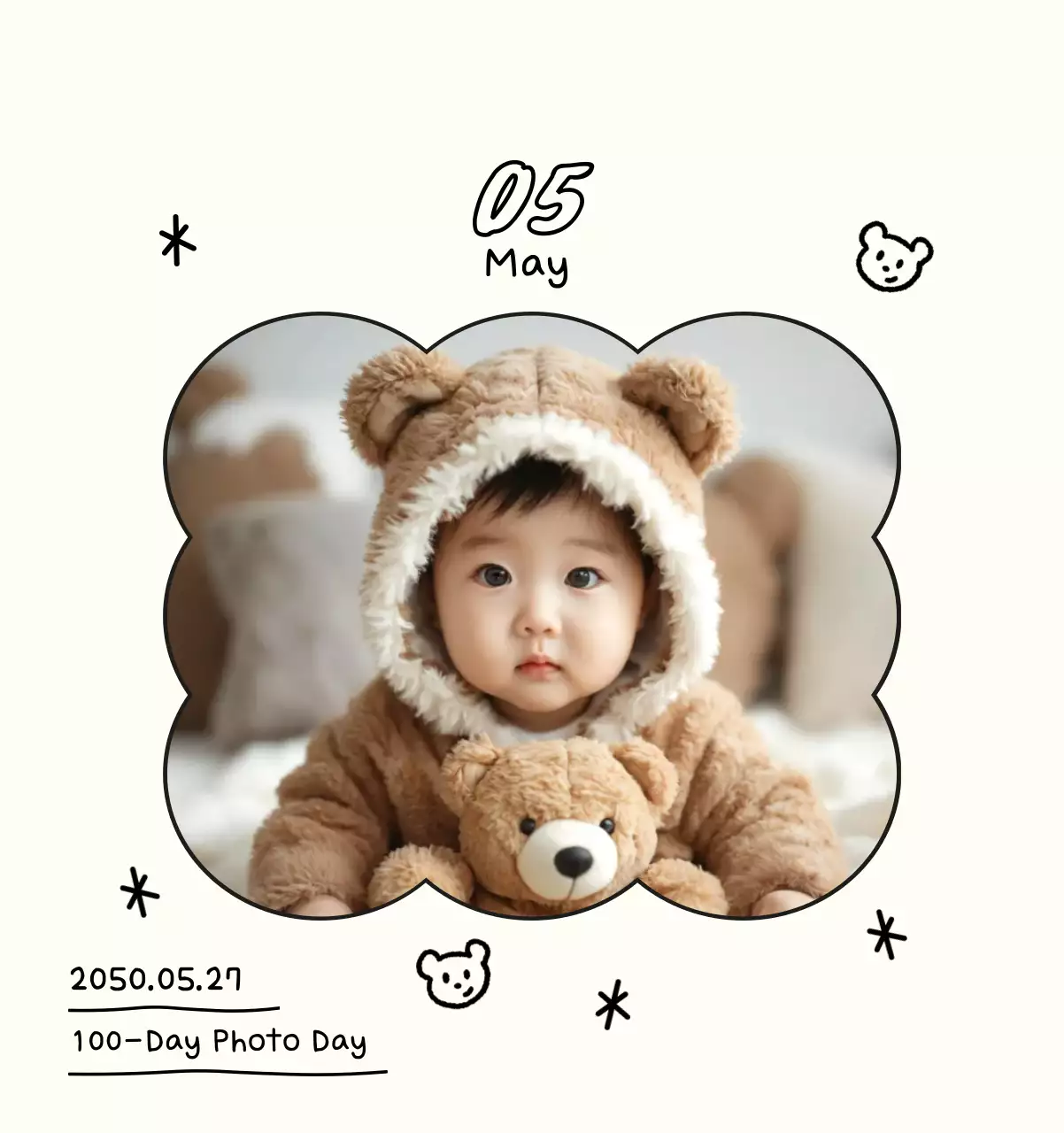 Kalender foto Tahun Baru yang lucu