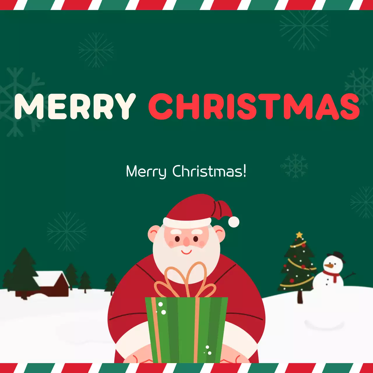 Green Traditional Christmas Invitation Social Media Post