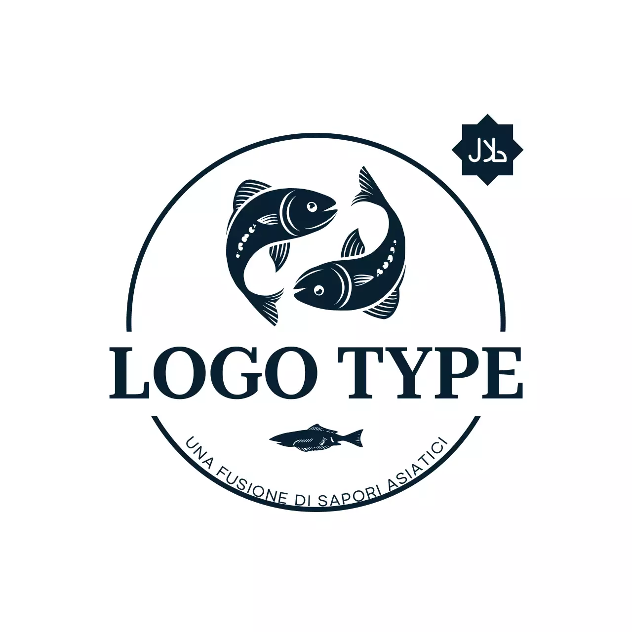 logo nero minimale dei frutti di mare