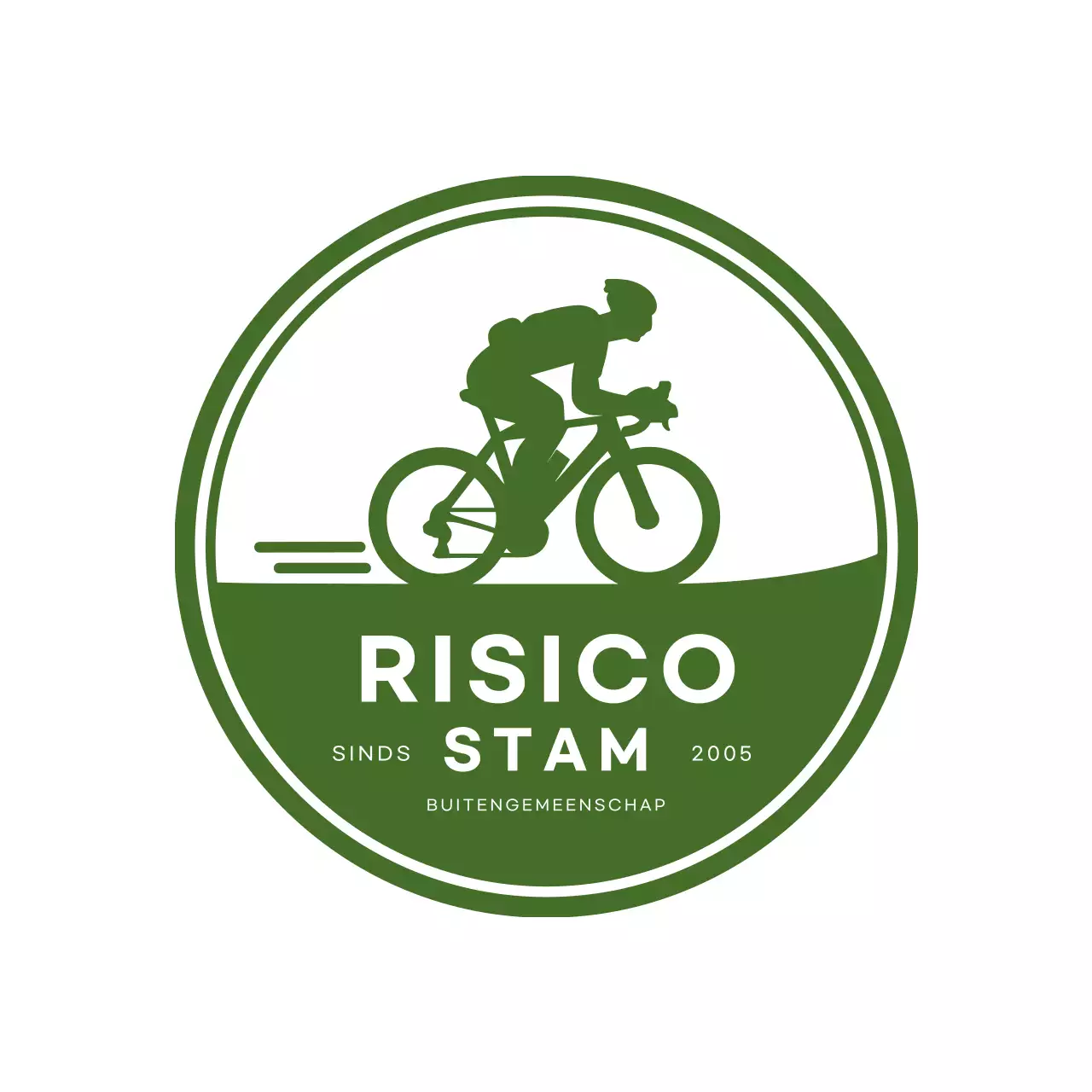 groen minimalistisch fietslogo