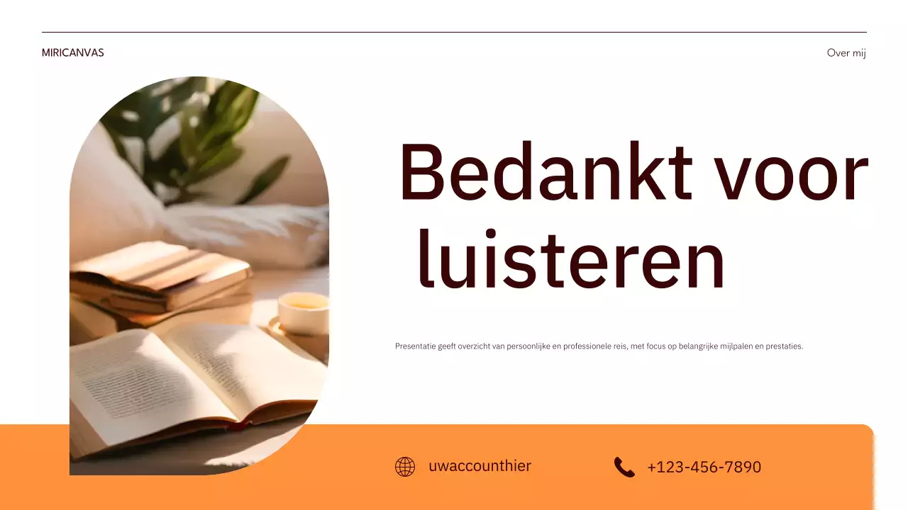 oranje moderne zelfintroductie pitch