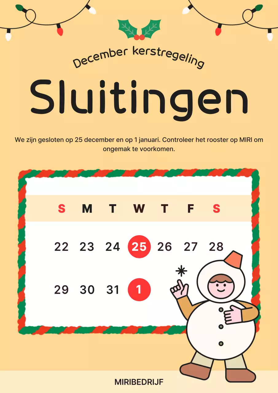 Beige Knusse Vakantie Sluitingen