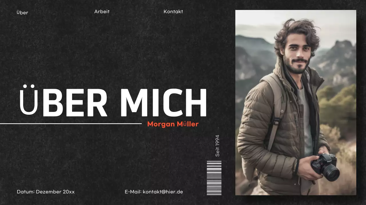 schwarzes modernes Portfolio-Dokument