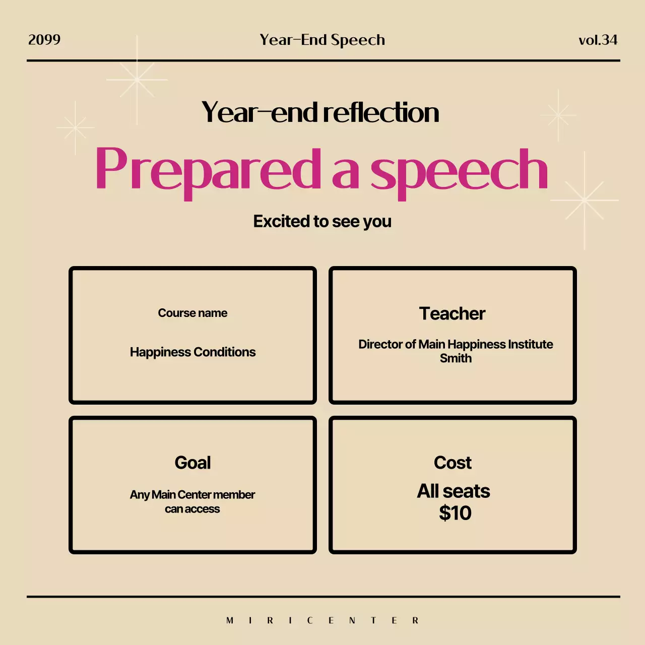 Beige Modern Reflection Event Instagram Carousel