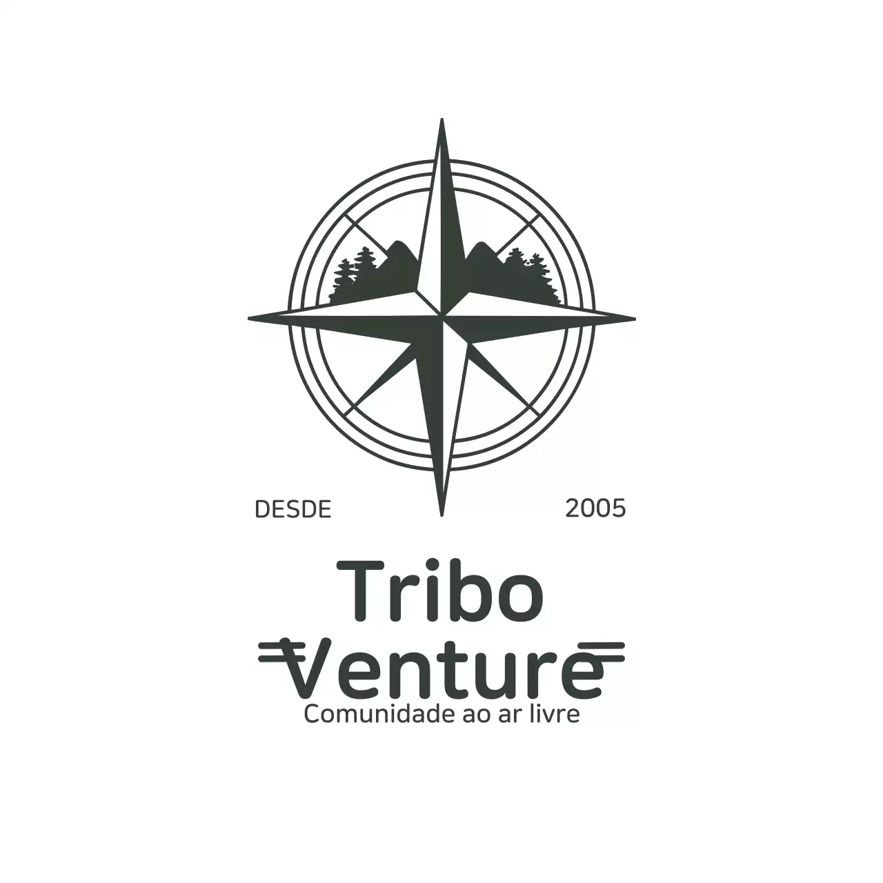 Logótipo verde rústico da aventura