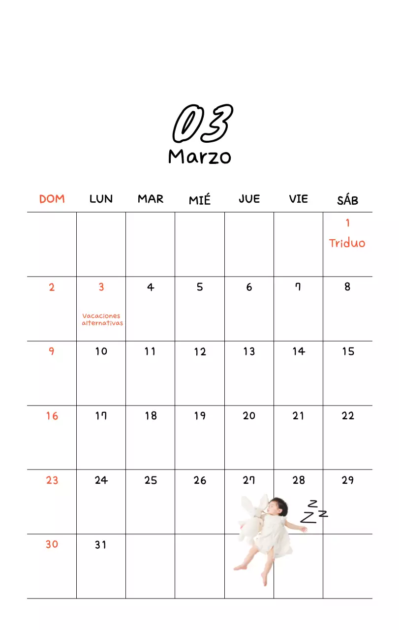 Bonito calendario con fotos de Año Nuevo
