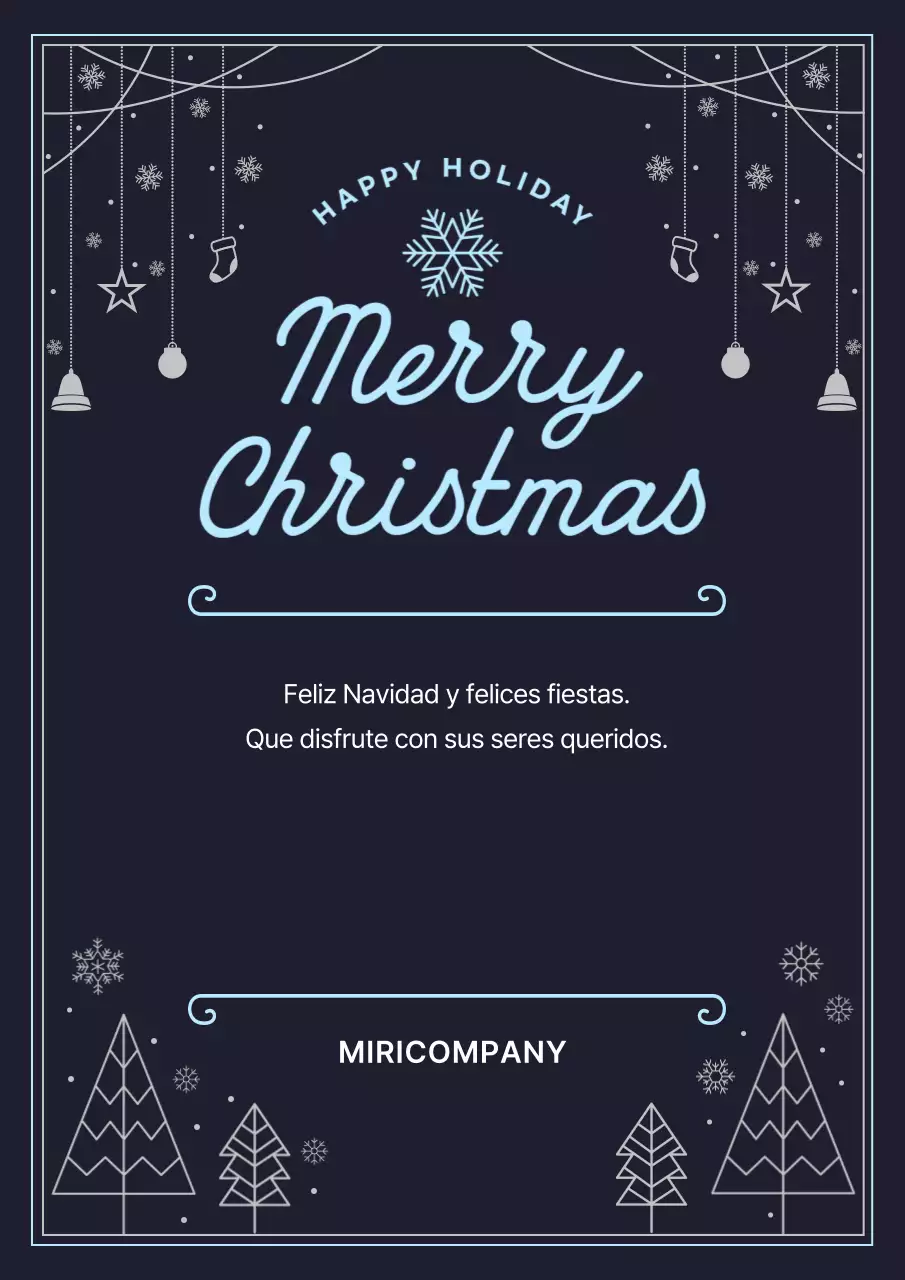 Felicitaciones de Navidad sencillas en negro