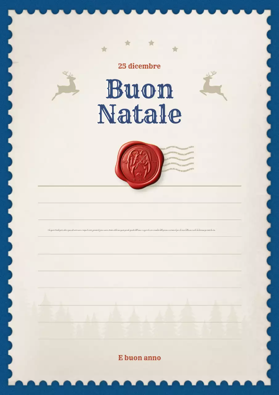 lettera di Natale vintage blu