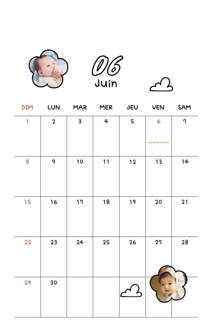 Calendrier photo du Nouvel An