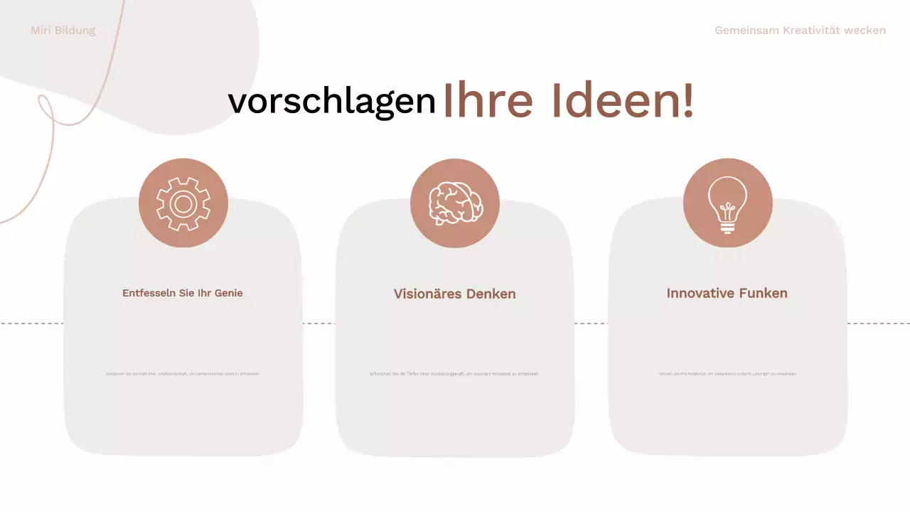 Braunes und rosafarbenes Bio-Brainstorming Layout-Leitfaden