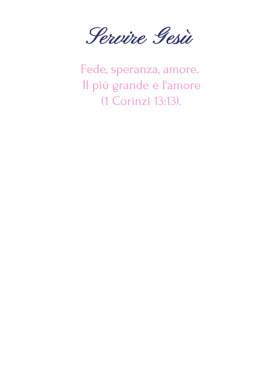 Lettera semplice bianca della chiesa