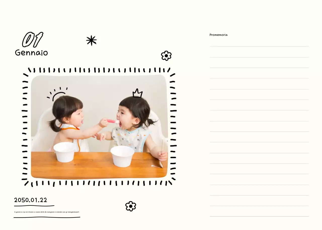 Agenda di Capodanno bianca e bella