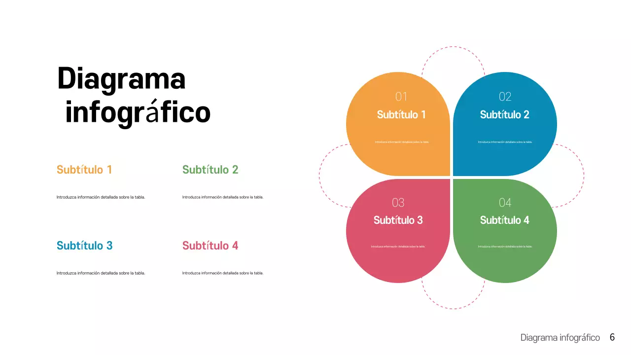 arco iris moderna plantilla de presentación infográfica