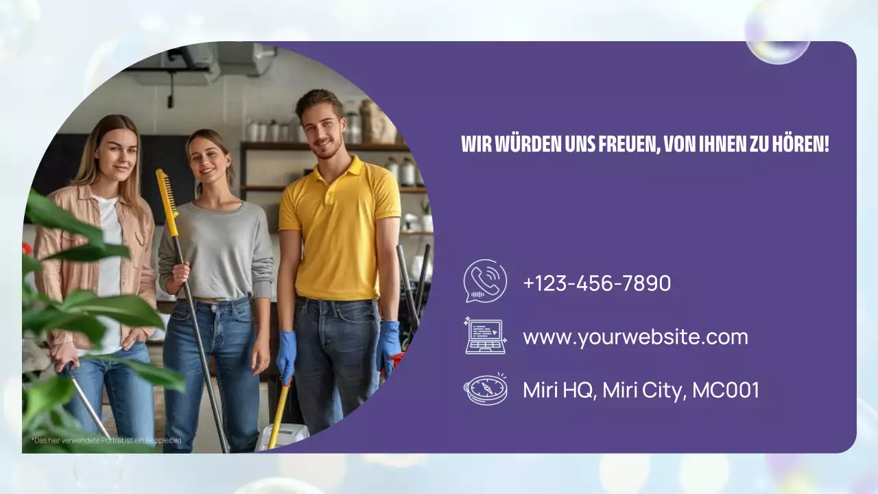 leichte moderne Reinigungspräsentation