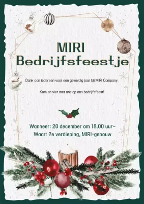 Vintage uitnodiging voor vakantie-evenement in groen