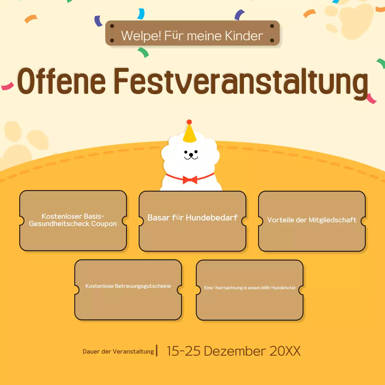 Förderung des gelben Kuscheltierkindergartens