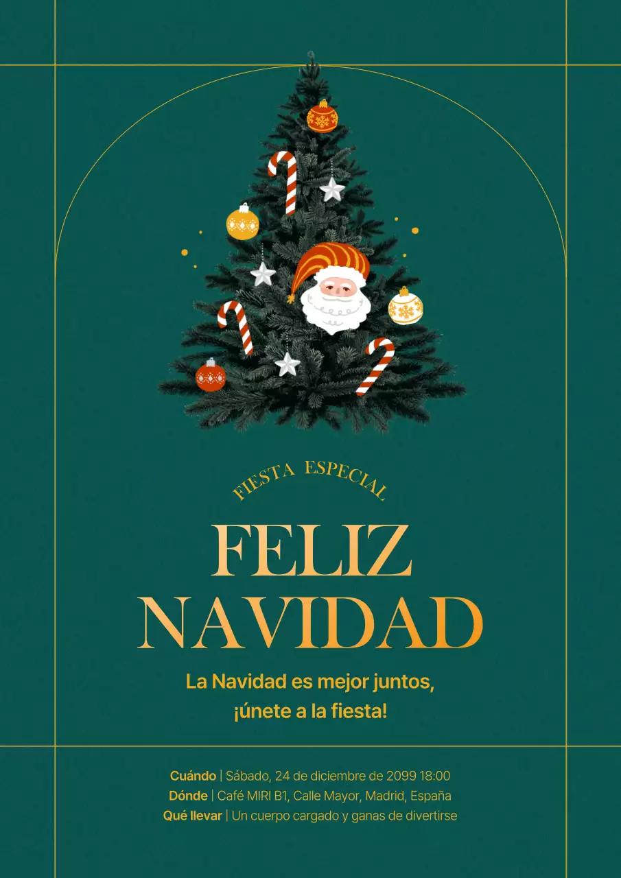 Invitación de Navidad Vintage Abstracta