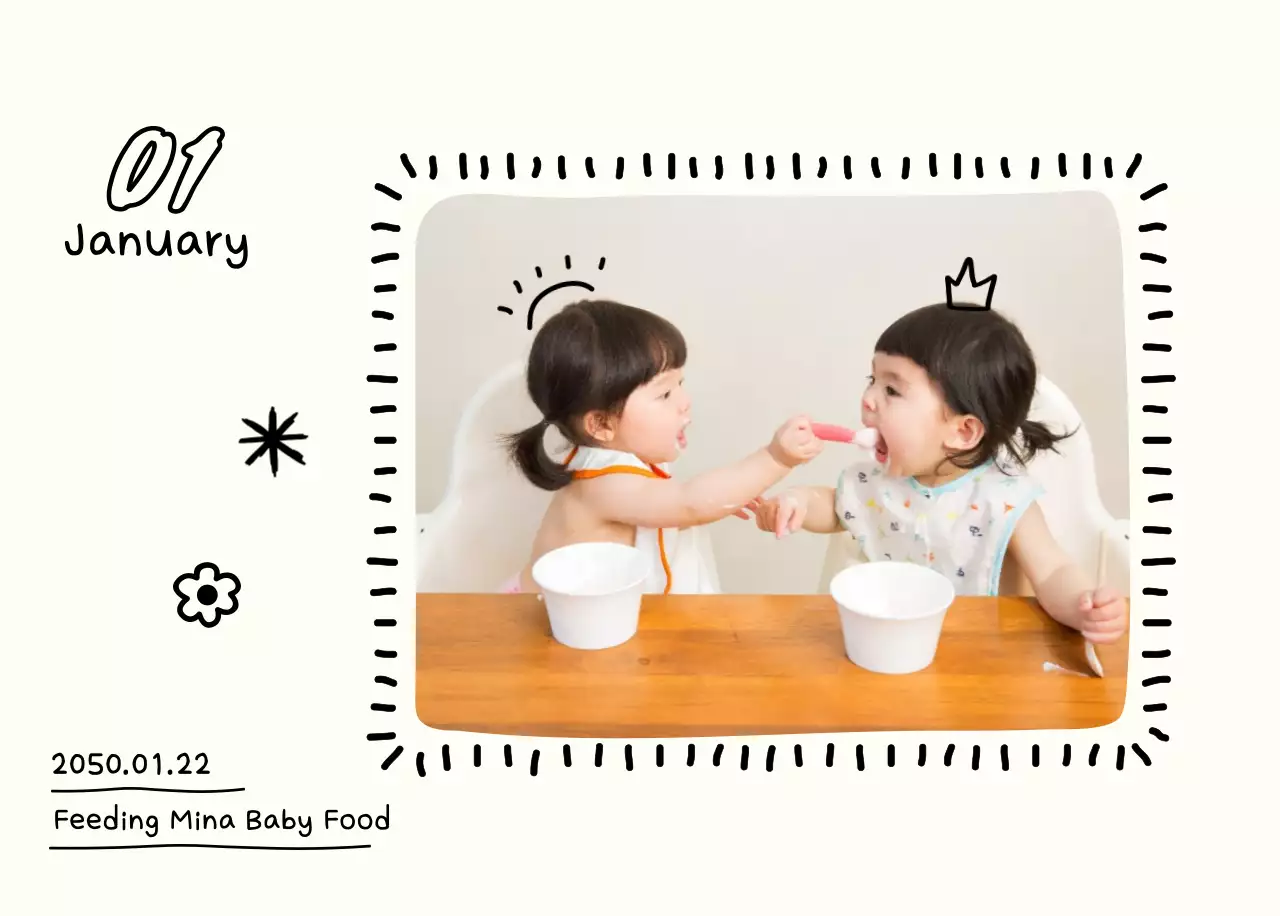 Kalender foto Tahun Baru yang lucu