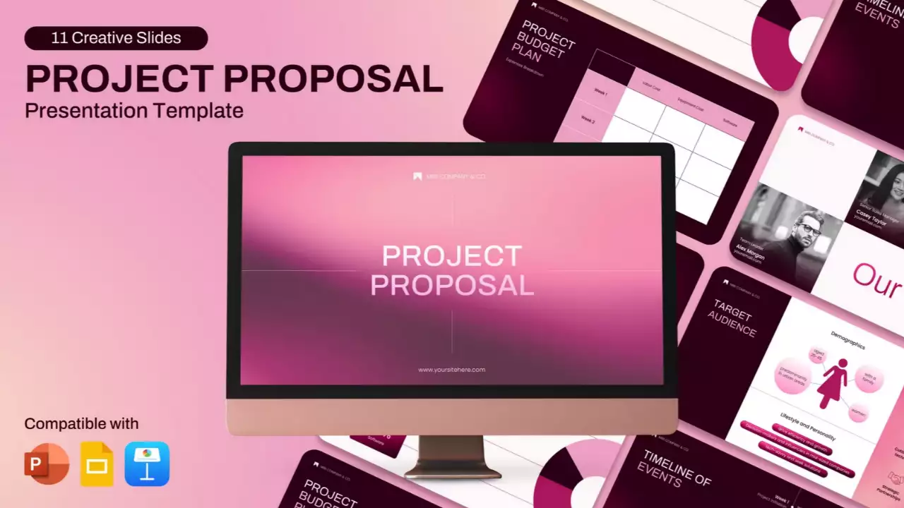 documento de proposta de projeto moderno cor-de-rosa
