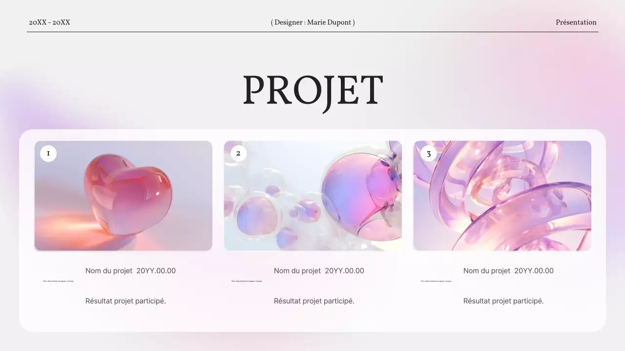 Un portfolio simple et dégradé en rose