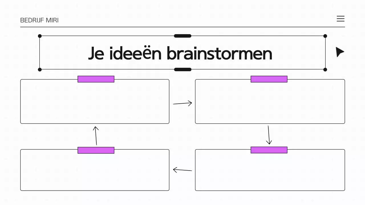 Paars en wit brainstormen infografische presentatie
