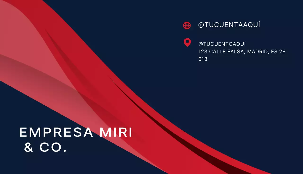 tarjeta de visita moderna roja